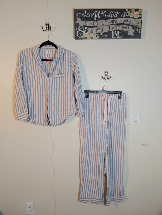 Victoria's Secret Other - Sexy Victoria's Secret Small Pink/grey-blue Long Sleeve Pajama Set